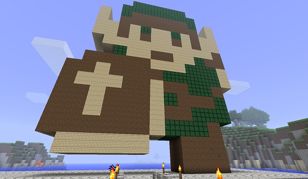 Link réalisé en Pixel Art sur Minecraft par Jason