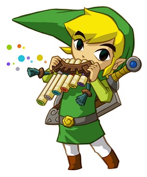 Link joue de la flûte