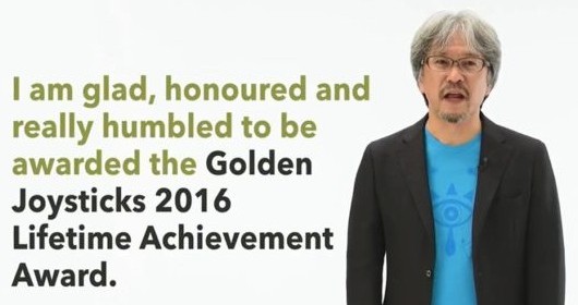 Eiji Aonuma aux Golden Joysticks 2016