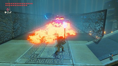 Sanctuaire Shora'ha La flamme bleue dans Breath of the Wild
