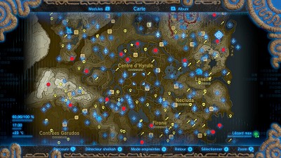 Carte des sanctuaires de BOTW