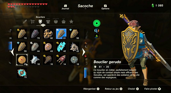 Guide : Les statistiques des boucliers dans Breath of the Wild