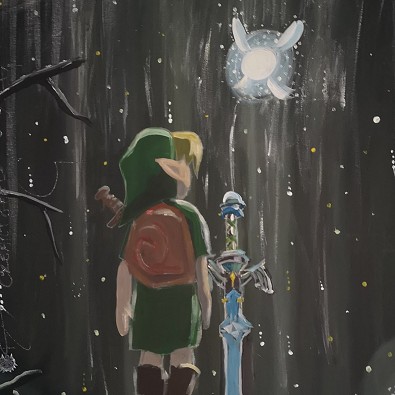 tableau zelda à l'acrylique