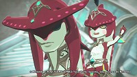 Sidon et un petit Zora dans Hyrule Warriors: L'Ère du Fléau