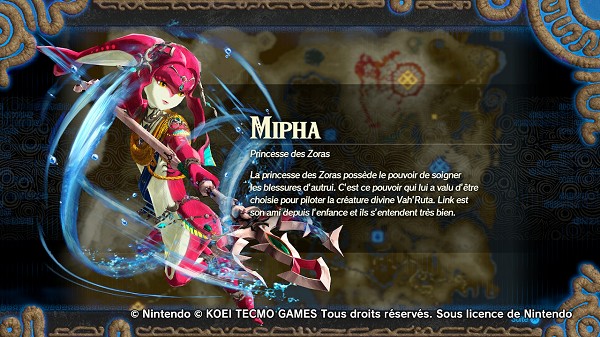 Mipha dans Hyrule Warriors: l'Ère du Fléau Mipha dans Hyrule Warriors: l'Ère du Fléau