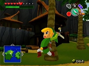 Link attaque dans The Wind Waker