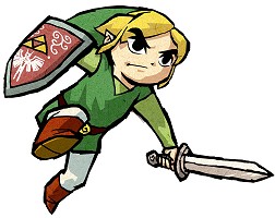 Link saute et attaque dans The Wind Waker