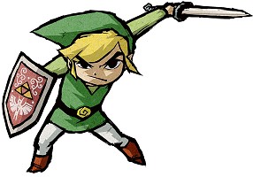 Link au regard mauvais dans The Wind Waker