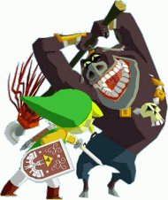 Attaque avec un Moblin dans The Wind Waker