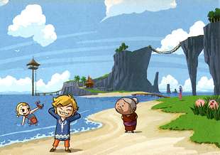 la plage de l'île de l'Aurore dans The Wind Waker