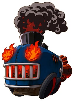 locomotive en feu
