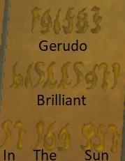 Inscriptions sur trône gerudo dans BOTW