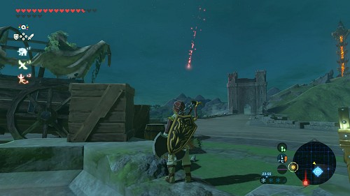 Une étoile filante rouge dans Breath of the Wild
