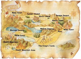 carte d'Hyrule de Adventure of Link