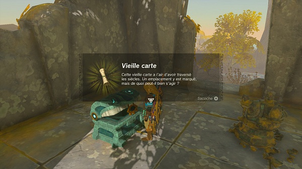 vieille carte dans le ciel - totk