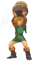 Link porte un pot A Link to the Past SuperNes