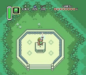 Link s'empare d'Excalibur dans A Link to the Past