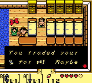 ruban de la suite des échanges dans Link's Awakening