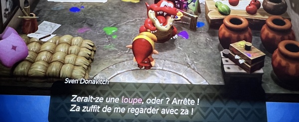 Dialogue inédit de l'alligator peintre dans Link's Awakening