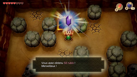 rubis dans la Prairie Oukoukou Link's Awakening