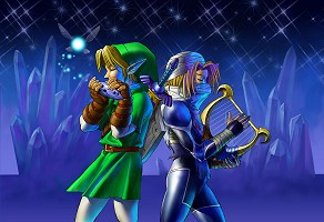Link et Sheik jouent de la musique dans Ocarina of Time